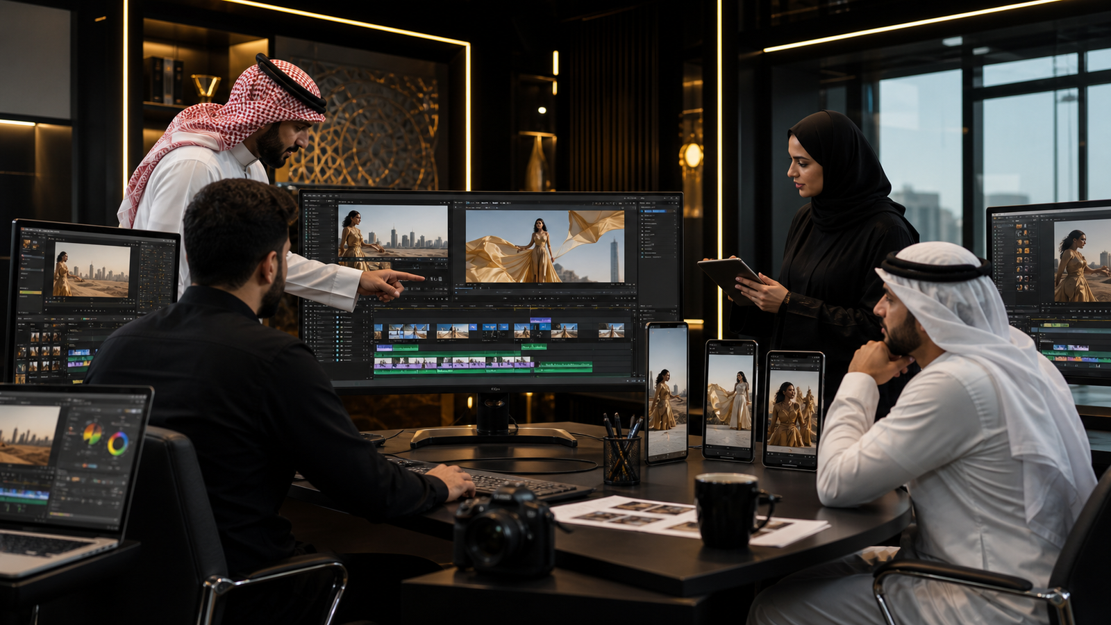 GCC creative team adapting video content for social media platforms and paid campaigns